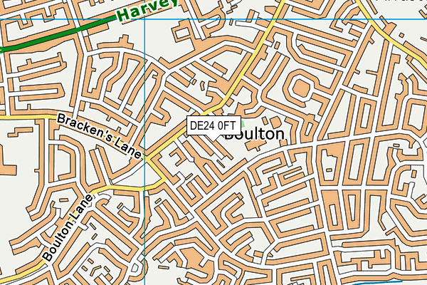 DE24 0FT map - OS VectorMap District (Ordnance Survey)