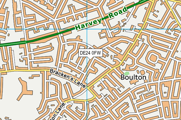 DE24 0FW map - OS VectorMap District (Ordnance Survey)