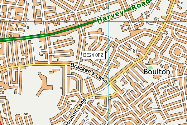 DE24 0FZ map - OS VectorMap District (Ordnance Survey)