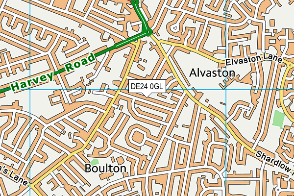 DE24 0GL map - OS VectorMap District (Ordnance Survey)