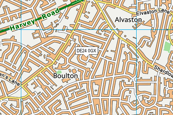DE24 0GX map - OS VectorMap District (Ordnance Survey)