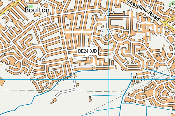 DE24 0JD map - OS VectorMap District (Ordnance Survey)