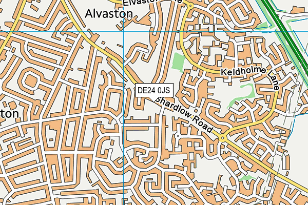 DE24 0JS map - OS VectorMap District (Ordnance Survey)