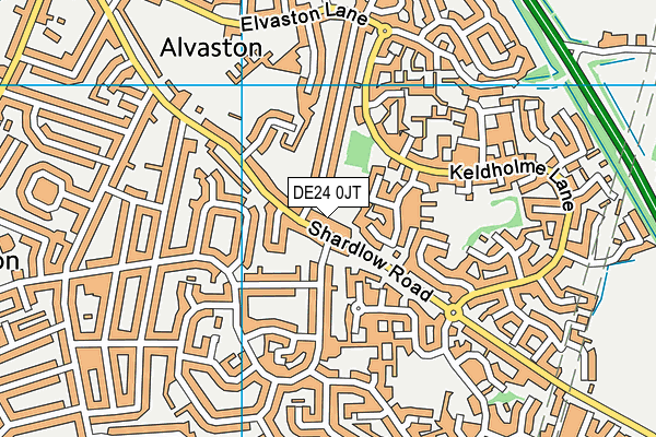 DE24 0JT map - OS VectorMap District (Ordnance Survey)