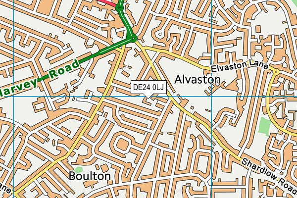 DE24 0LJ map - OS VectorMap District (Ordnance Survey)