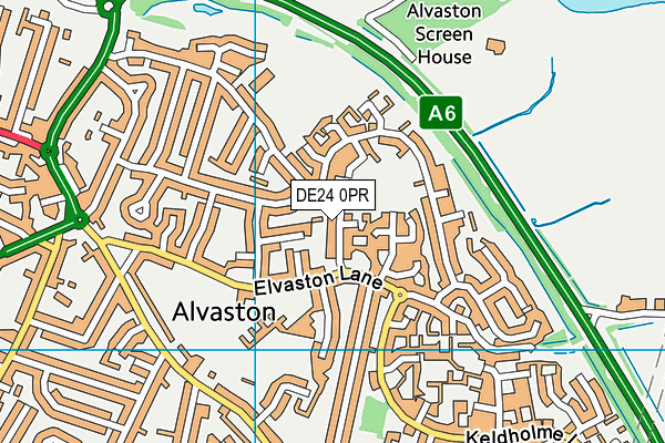 DE24 0PR map - OS VectorMap District (Ordnance Survey)