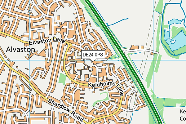 DE24 0PS map - OS VectorMap District (Ordnance Survey)