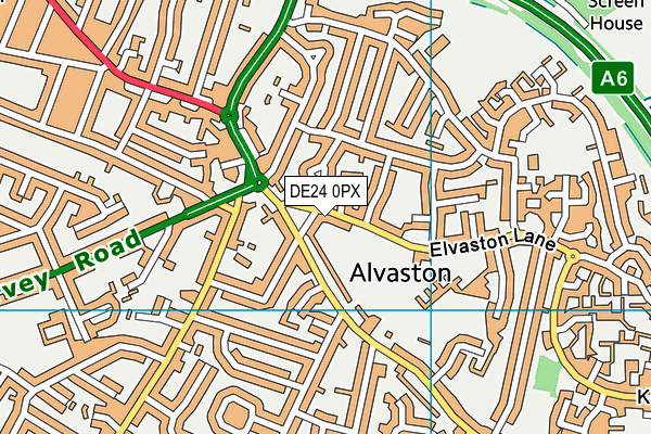 DE24 0PX map - OS VectorMap District (Ordnance Survey)