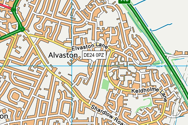 DE24 0PZ map - OS VectorMap District (Ordnance Survey)