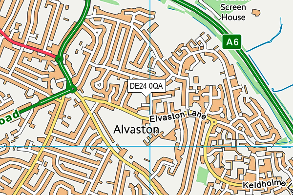 DE24 0QA map - OS VectorMap District (Ordnance Survey)