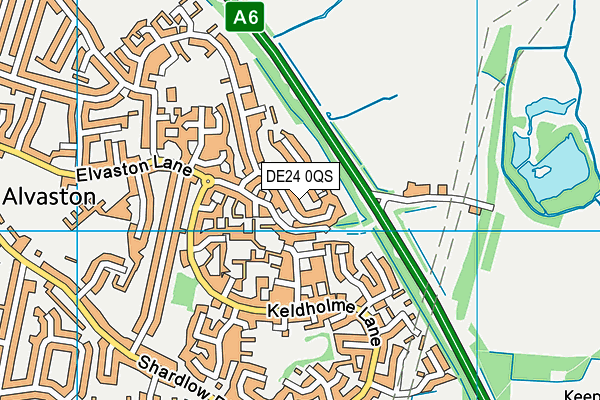 DE24 0QS map - OS VectorMap District (Ordnance Survey)