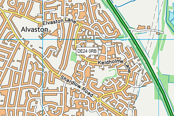 DE24 0RB map - OS VectorMap District (Ordnance Survey)