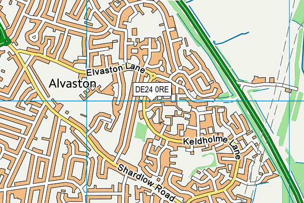 DE24 0RE map - OS VectorMap District (Ordnance Survey)