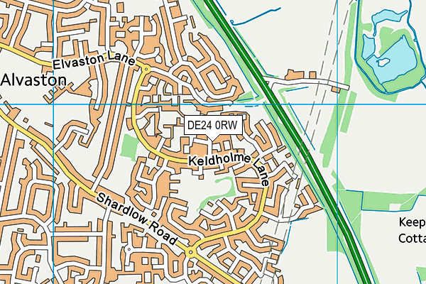DE24 0RW map - OS VectorMap District (Ordnance Survey)