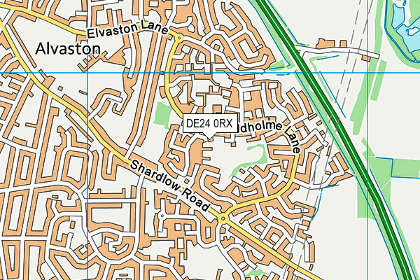 DE24 0RX map - OS VectorMap District (Ordnance Survey)