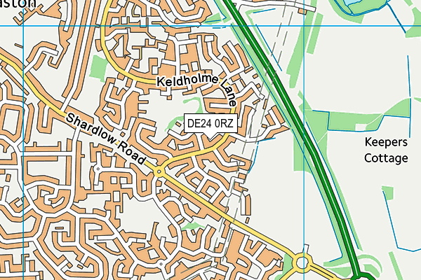 DE24 0RZ map - OS VectorMap District (Ordnance Survey)