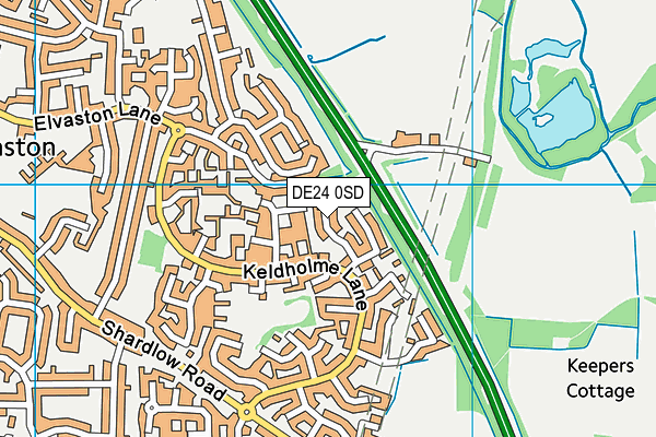 DE24 0SD map - OS VectorMap District (Ordnance Survey)