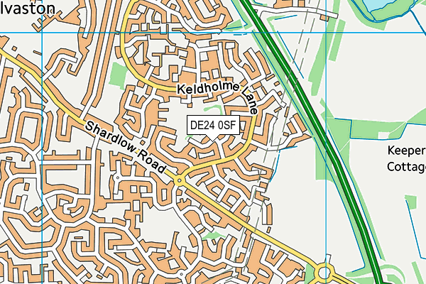 DE24 0SF map - OS VectorMap District (Ordnance Survey)