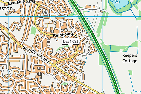 DE24 0SJ map - OS VectorMap District (Ordnance Survey)