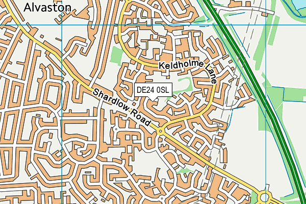 DE24 0SL map - OS VectorMap District (Ordnance Survey)