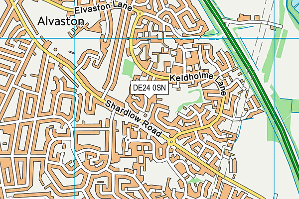 DE24 0SN map - OS VectorMap District (Ordnance Survey)