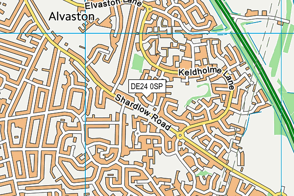 DE24 0SP map - OS VectorMap District (Ordnance Survey)