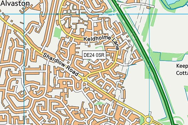 DE24 0SR map - OS VectorMap District (Ordnance Survey)