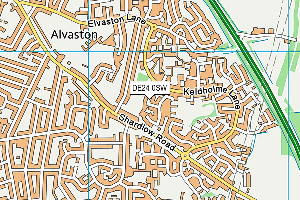 DE24 0SW map - OS VectorMap District (Ordnance Survey)