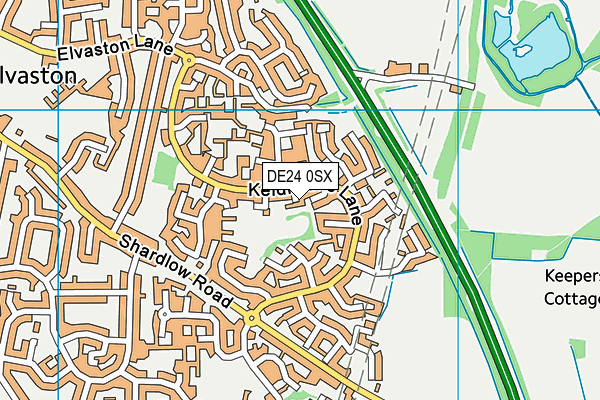 DE24 0SX map - OS VectorMap District (Ordnance Survey)