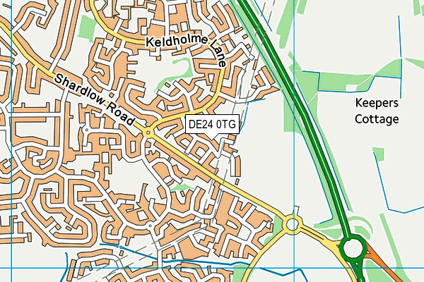 DE24 0TG map - OS VectorMap District (Ordnance Survey)