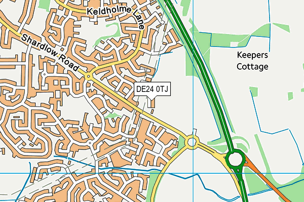 DE24 0TJ map - OS VectorMap District (Ordnance Survey)