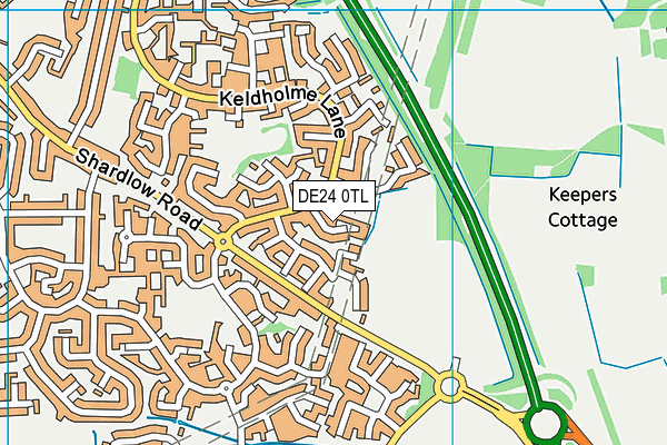 DE24 0TL map - OS VectorMap District (Ordnance Survey)