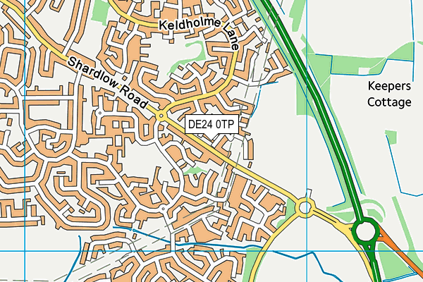 DE24 0TP map - OS VectorMap District (Ordnance Survey)