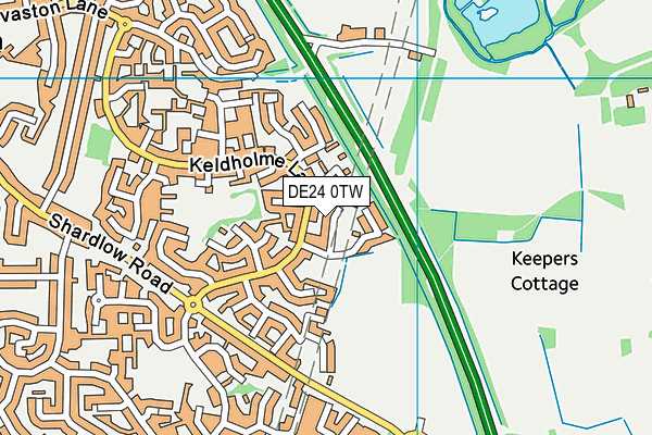 DE24 0TW map - OS VectorMap District (Ordnance Survey)