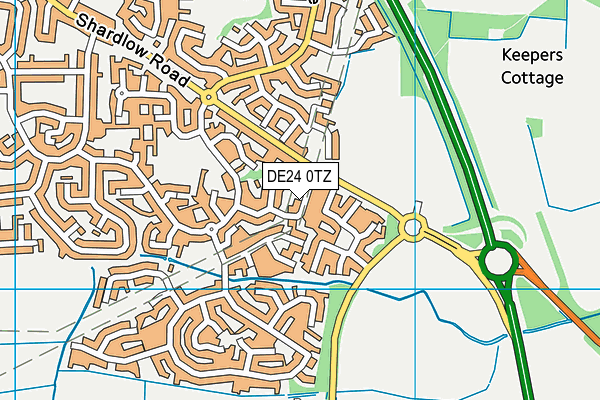 DE24 0TZ map - OS VectorMap District (Ordnance Survey)