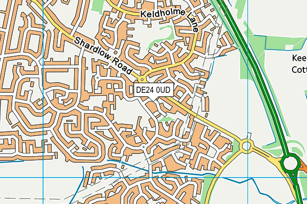DE24 0UD map - OS VectorMap District (Ordnance Survey)