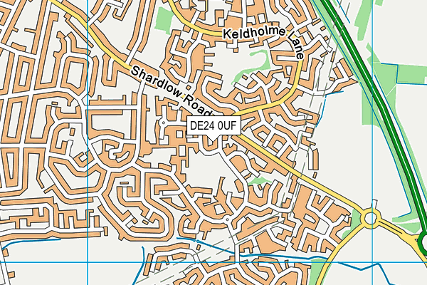 DE24 0UF map - OS VectorMap District (Ordnance Survey)
