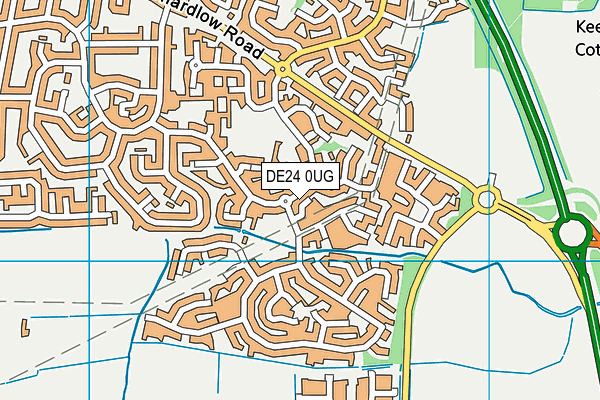 DE24 0UG map - OS VectorMap District (Ordnance Survey)