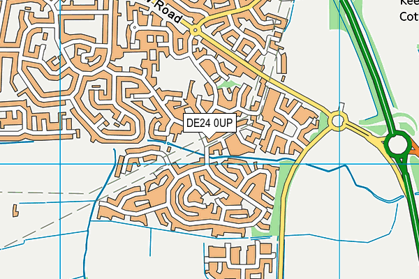 DE24 0UP map - OS VectorMap District (Ordnance Survey)