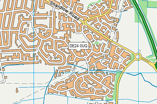 DE24 0UQ map - OS VectorMap District (Ordnance Survey)