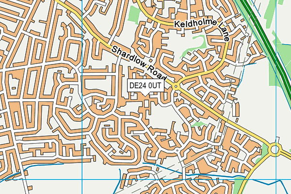 DE24 0UT map - OS VectorMap District (Ordnance Survey)