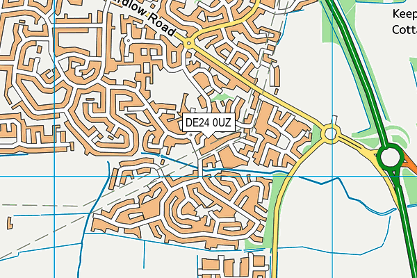 DE24 0UZ map - OS VectorMap District (Ordnance Survey)