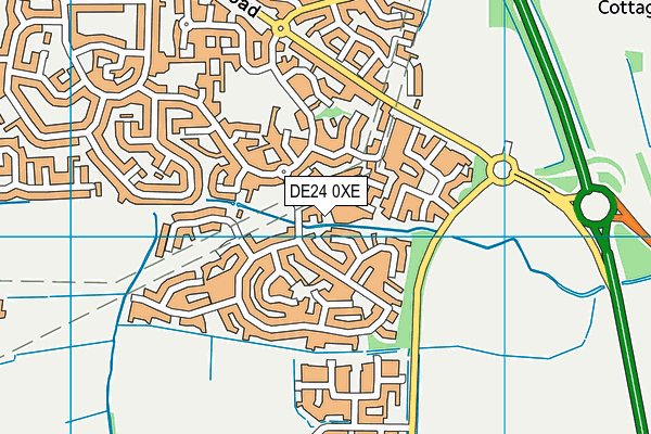 DE24 0XE map - OS VectorMap District (Ordnance Survey)