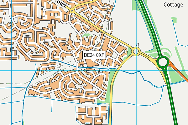 DE24 0XF map - OS VectorMap District (Ordnance Survey)