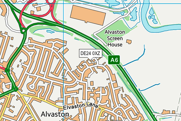 DE24 0XZ map - OS VectorMap District (Ordnance Survey)