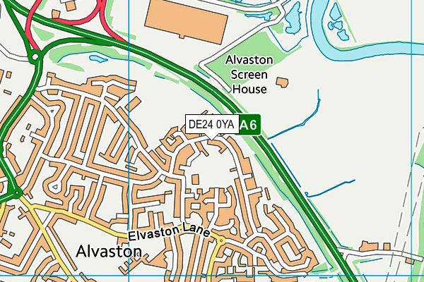 DE24 0YA map - OS VectorMap District (Ordnance Survey)