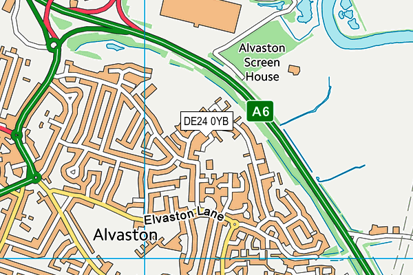 DE24 0YB map - OS VectorMap District (Ordnance Survey)