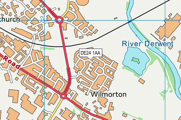 DE24 1AA map - OS VectorMap District (Ordnance Survey)