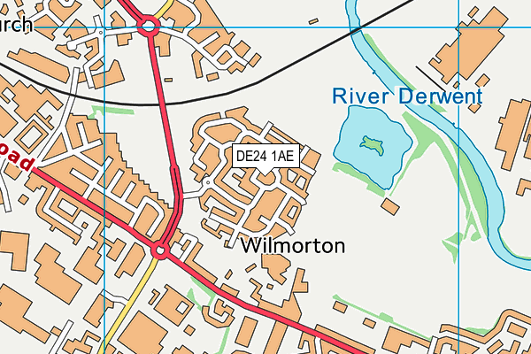 DE24 1AE map - OS VectorMap District (Ordnance Survey)