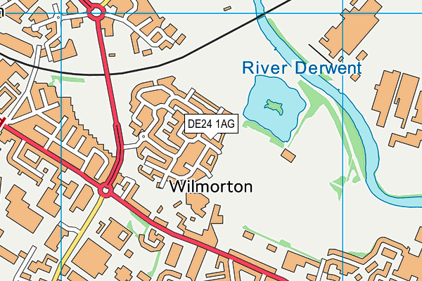 DE24 1AG map - OS VectorMap District (Ordnance Survey)